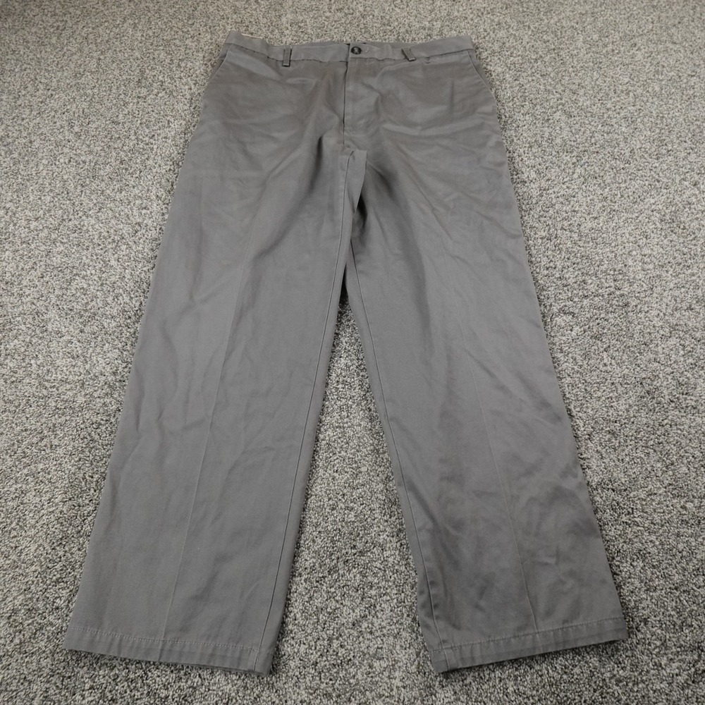 Dockers Pants Mens 36X31 Gray Khaki Chino Trouser D3‎ Straight Flat Front Work